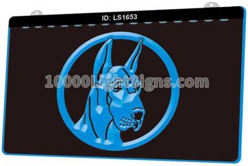 LS1653 Great Dane Dog Enseigne Lumineuse