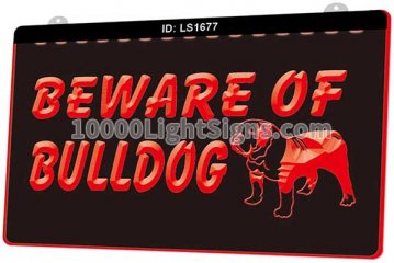 LS1677 Beware of Bulldog Dog
