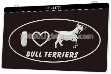 LS1771 I Love Bull Terrier Dog Pet Shop