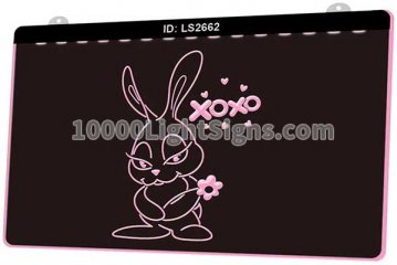 LS2662 Rabbit Rose Flower Xoxo