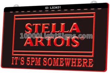 LS3431 Stella Artois Beer Its 5 Pm Somewhere Bar