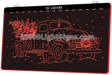 LD3185 Merry Christmas Tree Truck Dog