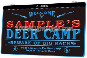 LS0583 Name Personalized Custom Deer Camp Big Racks Bar Beer