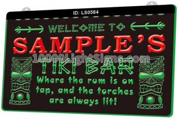 LS0584 Name Personalized Custom Tiki Bar Beer