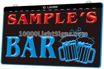 LS0589 Name Personalized Bar Beer Mug Glass Pub