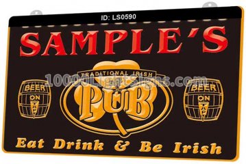 LS0590 Name Personalized Bar Beer Mug Glass Pub