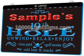 LS4723 Name Personalized Custom 19th Hole Unwind Relax Enjoy Bets Paid Golf Stories