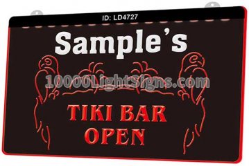 LS4727 Name Personalized CustomTalleys Tiki Bar Open