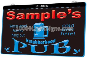 LS4730 Name Personalized Neighborhood Home Bar Pub Beer