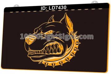 LD7430 Pit Bull Gangster Dog Cartoon Head