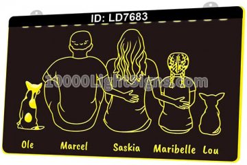 LD7683 Man Women Girl Dog Pet