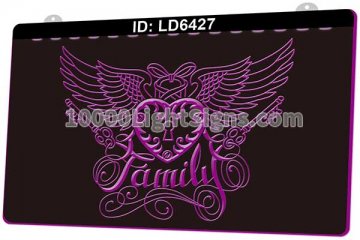 LD6427 Family Fine Vintage tattoo Traditional wings