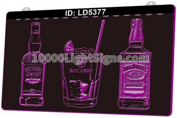 LD5377 Bacardi Jack Daniels Southern Comfort Whiskey Bar