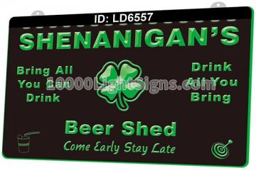 LD6557 Name Personalized Custom Irish  Beer Shed Bar
