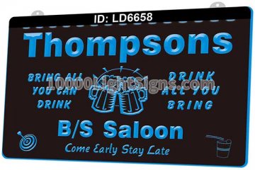 LD6658 Name Personalized Custom B s Saloon Beer Bar