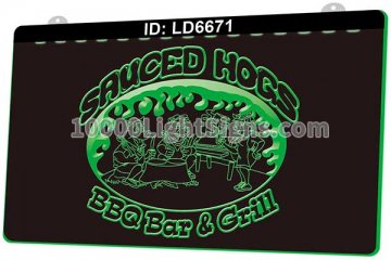 LD6671 Sauced Hogs BBQ Bar Grill