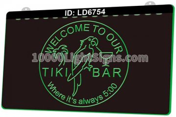 LD6754 Welcome to Out Tiki Bar Where its Always 5
