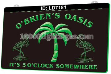 LD7181 Palm Flamingo Oasis It's 5 Oclock Somewhere