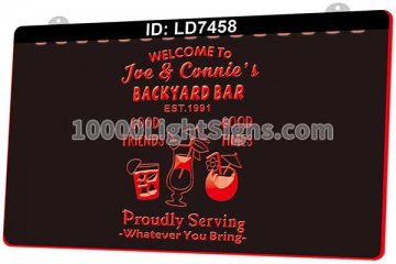 LD7458 Welcome to Backyard Bar Good Friends Times Proudly Serving
