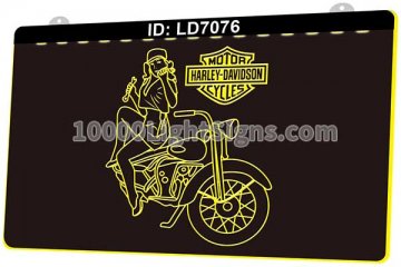 LD7076 Harley Davidson Motor Cycles Girl