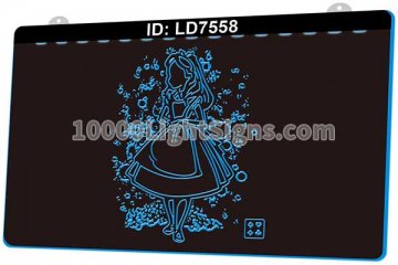 LD7558 Patterned Alice in Wonderland Girl