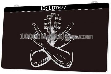 LD7677 Crossed Hands Rock N Roll Guitar