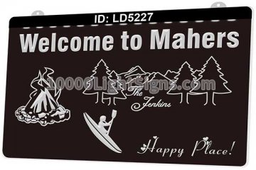 LD5227 Boating Camping Campfire Happy Place Welcome To Mahers