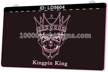 LD5604 Crown Tattoo King Skull