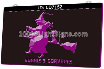 LD7152 Halloween Silhouette Witch Cat