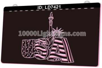LD7421 Flag USA Statue Liberty