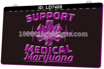 LD7408 Smoke Cannabis Leaf Support Medical Marijuana