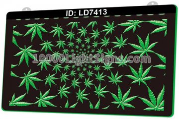 LD7413 Smoke Cannabis Leaf Sun