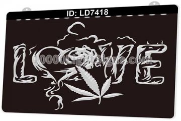 LD7418 Smoke Cannabis Leaf Love