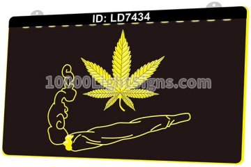 LD7434 Smoke Cannabis Leaf