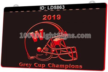 LD5863 Western Michigan Broncos Football Sports Helmet Grey Cup Champions 2019