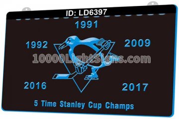 LD6397 5 Time Stanley Cup Champs Pittsburgh Penguins PIT NHL Sports