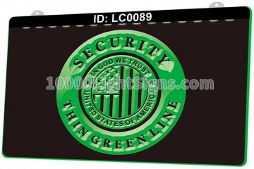 LC0089 Security Thin Green Line Flag