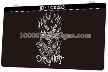 LC0283 Flaming Skull Temporary Tattoo Orayheat