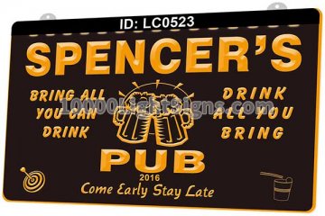 LC0523 Your Names Pub Come Early Stay Late  Beer Bar