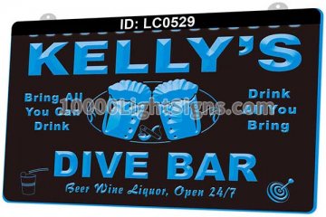 LC0529 Your Names Dive Bar Come Early Stay Late Beer