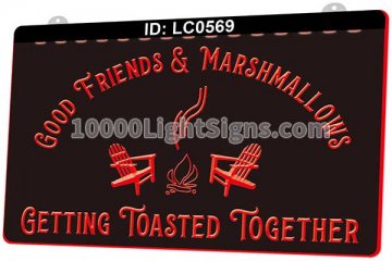 LC0569 Good Friends Marshmallows Getting Toasted Together Grill