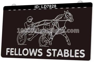 LD7828 Horse Carriage Racing Fellows Stables