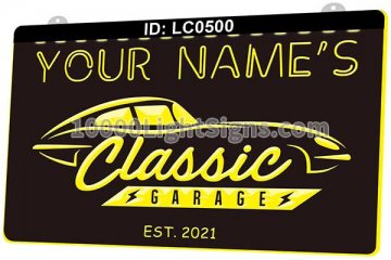 LC0500 Your Names Classic Car Garage Est