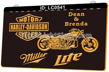 LC0541 Harley Davidson Motor Cycles Miller Lite