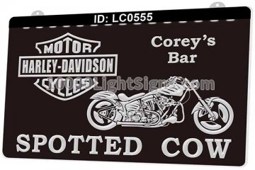 LC0555 Harley Davidson Motor Cycles Spotted Cow