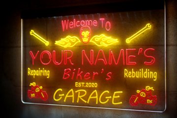 LX1026 Your Names Bikers Garage Repairing Rebuilding