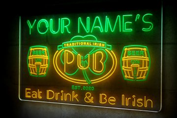 LX1038 Your Names Traditional Irish Pub Eat Drink Beer On