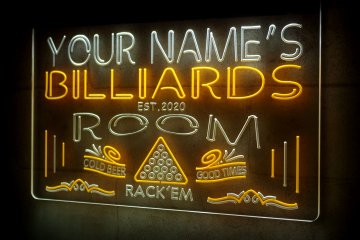 LX1029 Your Names Billiards Room Rack Em Cold Beer Good Times