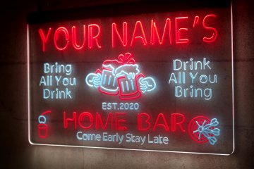 LX1031 Your Names Home Bar Mug Come Early Stay Late Beer
