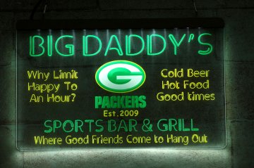 LX1103 Your Names Green Bay Packers Sports Bar Grill
